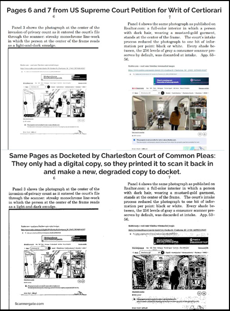 Storyboard of Charleston 9th Circuit Court of Common Pleas' degradation of US Supreme Court document addressing their degradation of documents